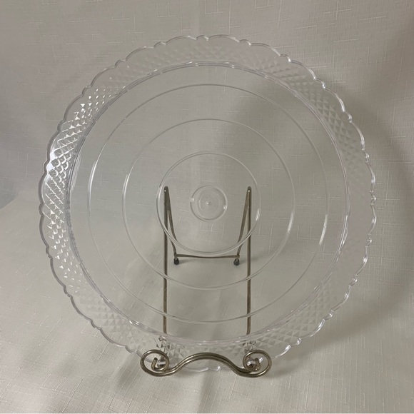 Clear Plastic Plate Kitchen Servware Entertaining Tray Cookie Serving Platter - Picture 4 of 8